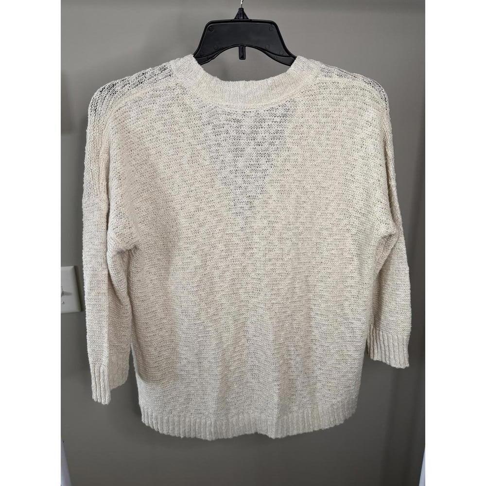 J. Jill cotton blend textured v-neck sweater cardigan with button closure - Picture 4 of 7